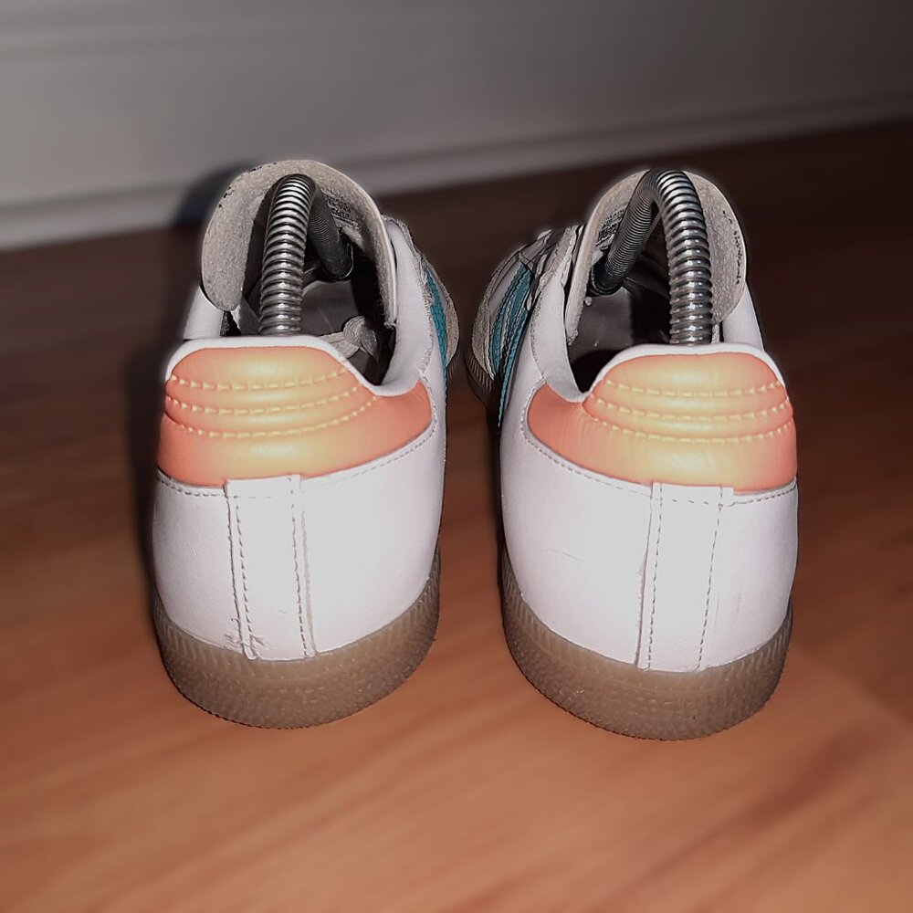 Adidas Samba Miami White Teal Orange Shoes IH8160 Men's Sz 7.5 Women's Sz 8.5 - Picture 8 of 16